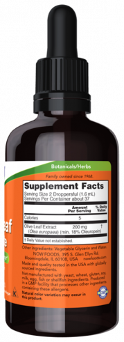 NOW Olive Leaf Glycerite 18%, 59 мл