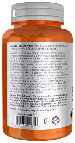 NOW Kre-Alkalyn Creatine 750 mg, 120 капсул